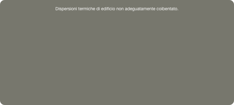 
Dispersioni termiche di edificio non adeguatamente coibentato.